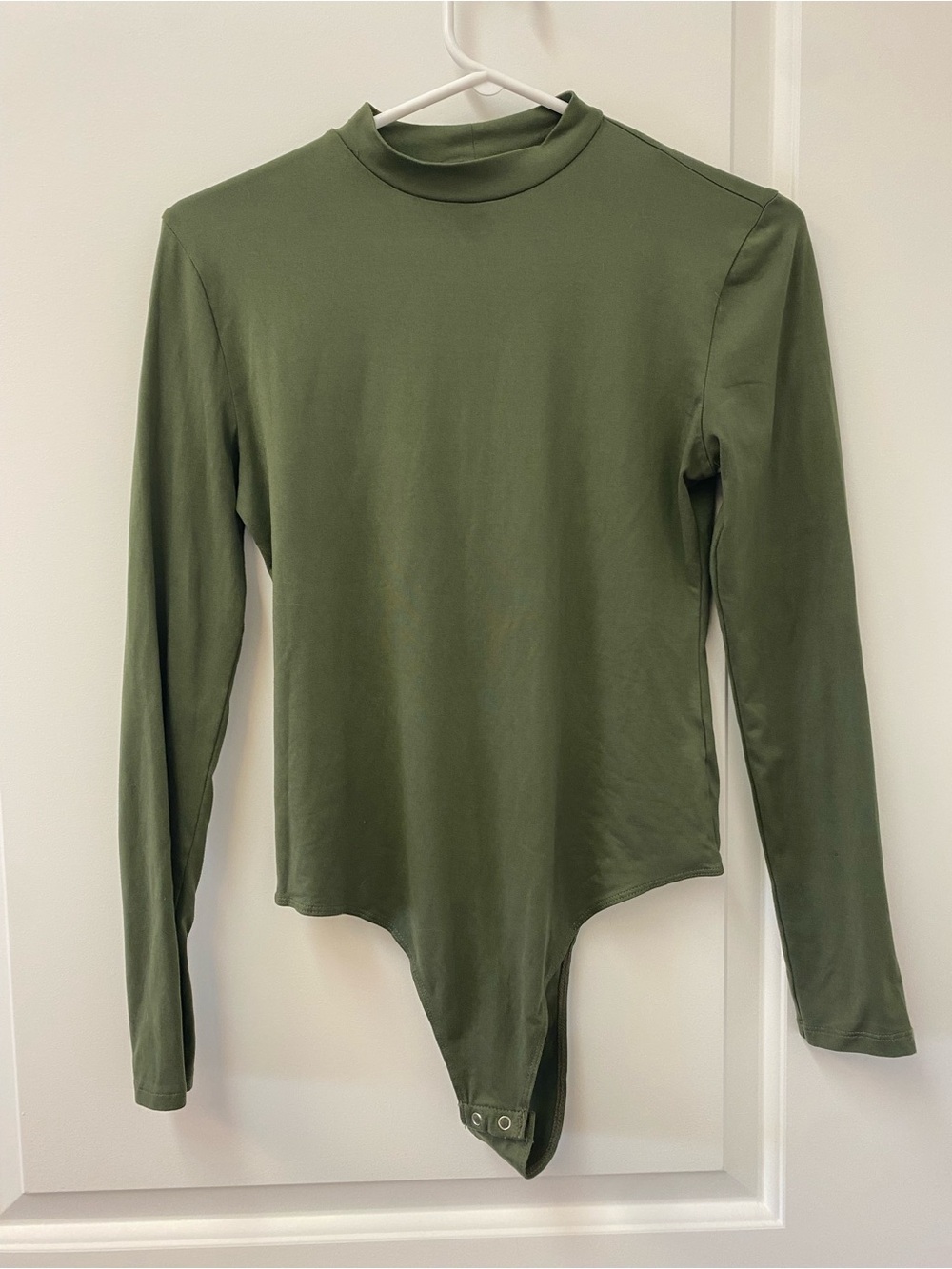 Women’s Olive Long Sleeve Mock Neck Bodysuit